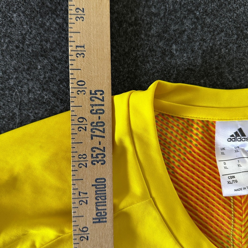 Adidas Mens Yellow Climacool Long Sleeve Soccer Referee Jersey XL Dual Pockets - Picture 5 of 6